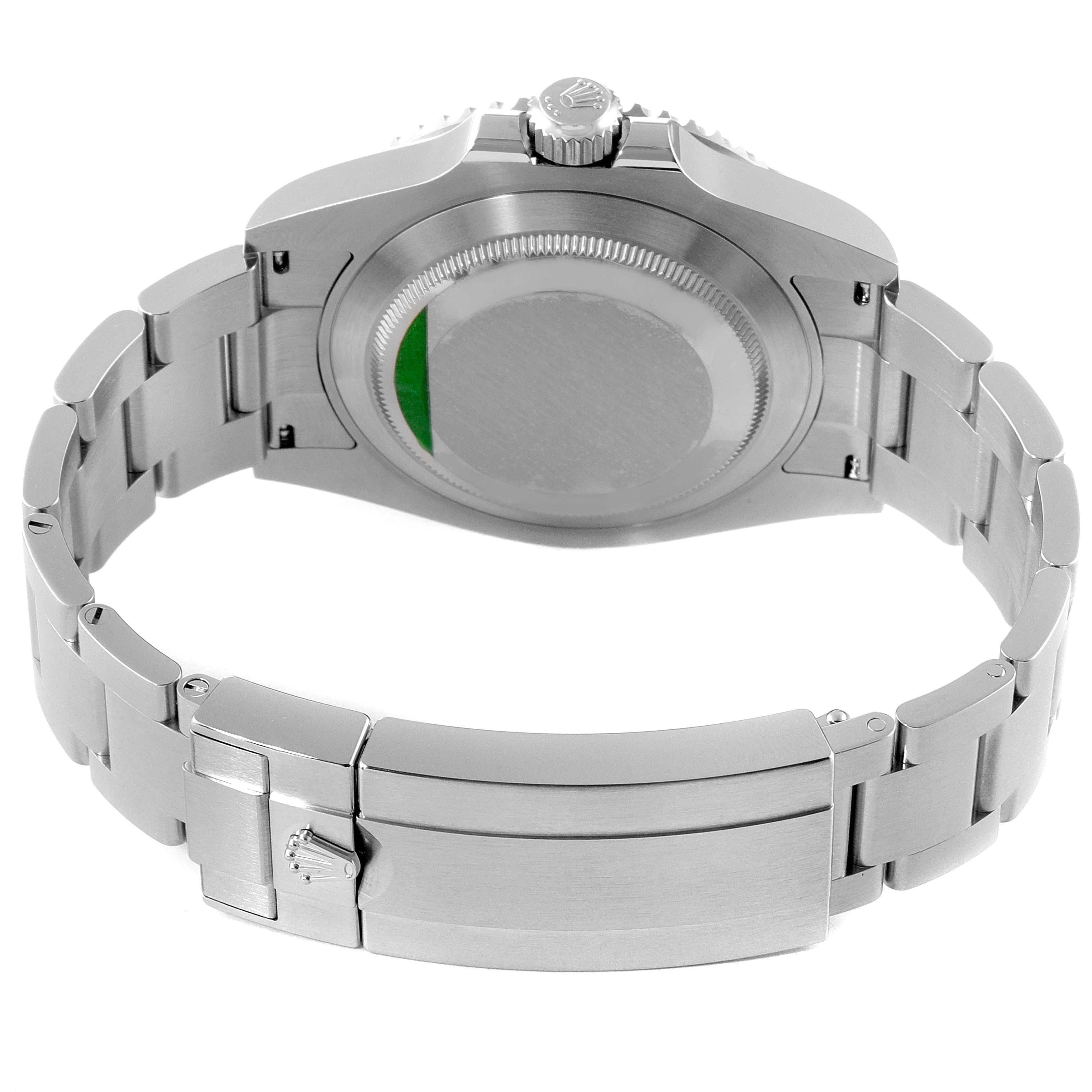 This image shows the back case, crown, and stainless steel bracelet of a Rolex Submariner 126610 Men
s Stainless Steel Black Dial 126610 Men
s Stainless Steel Black Dial watch.