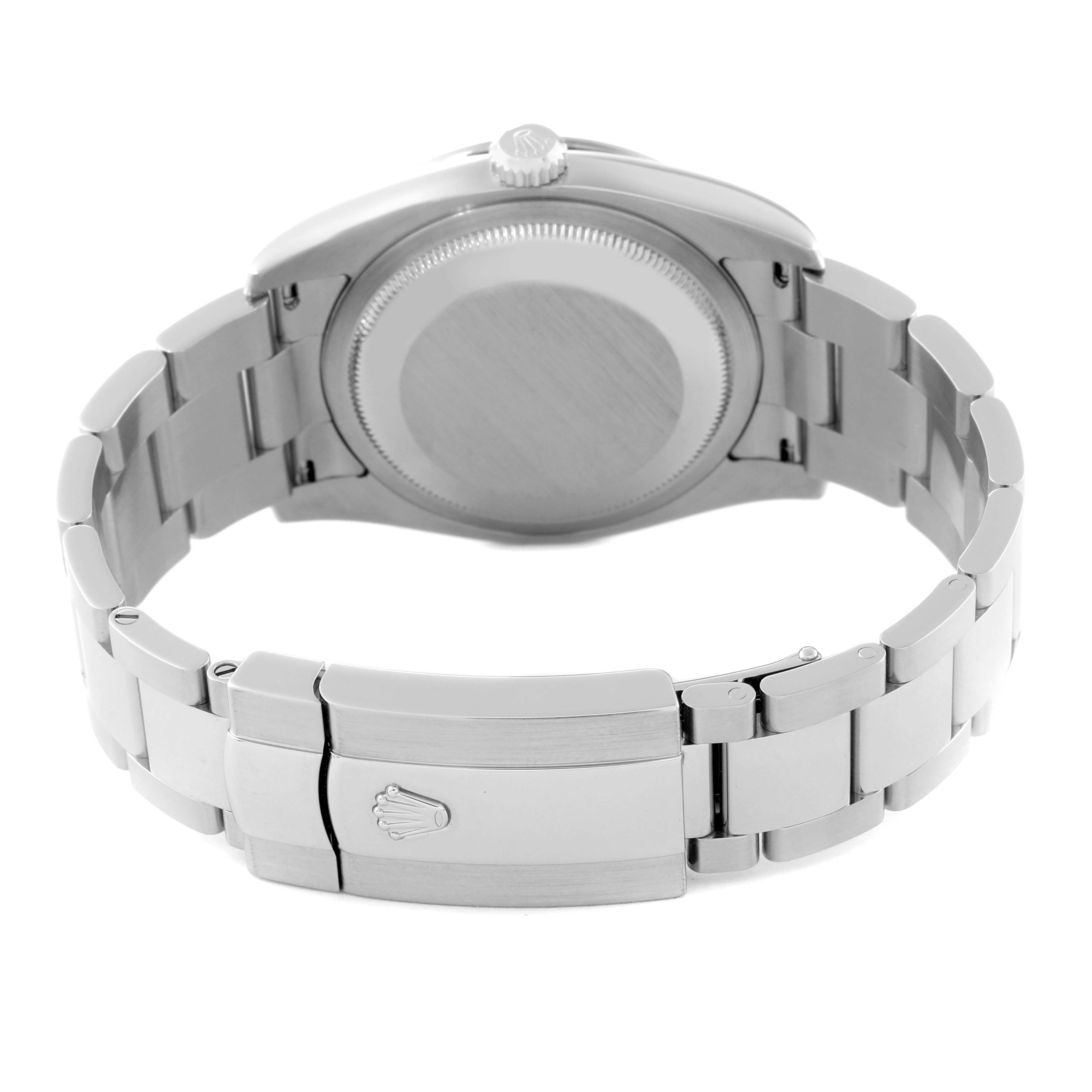 The image shows the back and bracelet clasp of a Rolex Turn-o-Graph 116264 Men's Stainless Steel White Dial 116264 Men's Stainless Steel White Dial watch, featuring the brand's emblem on the clasp.
