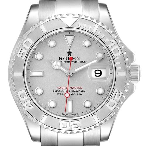 Photo of Rolex Yachtmaster 40mm Steel Platinum Dial Bezel Mens Watch 16622