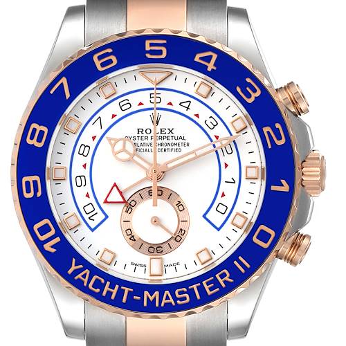 Photo of Rolex Yachtmaster II 44mm Steel Rose Gold Mens Watch 116681 Box Card