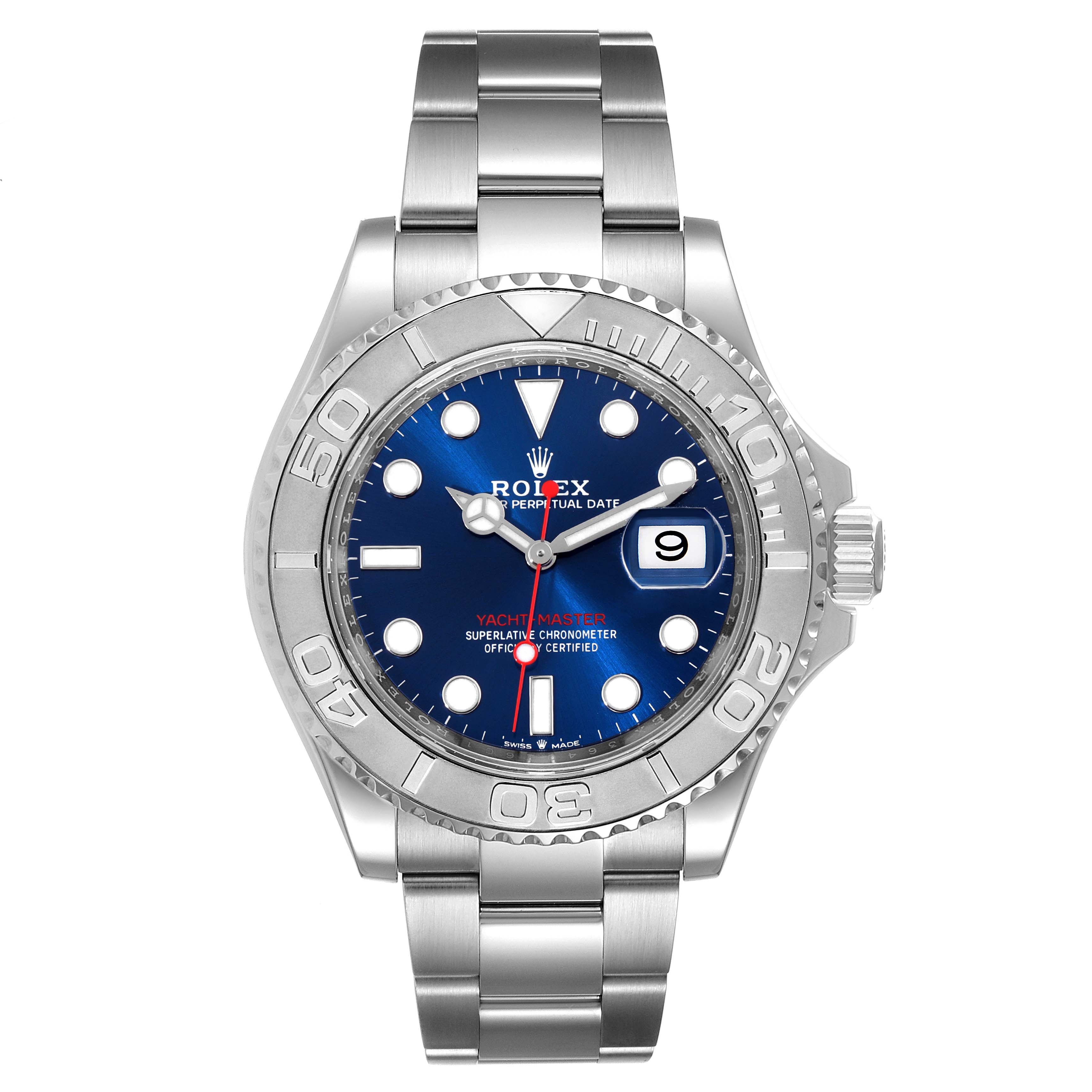 Rolex Yachtmaster Steel Platinum Blue Dial Mens Watch 126622 Unworn ...