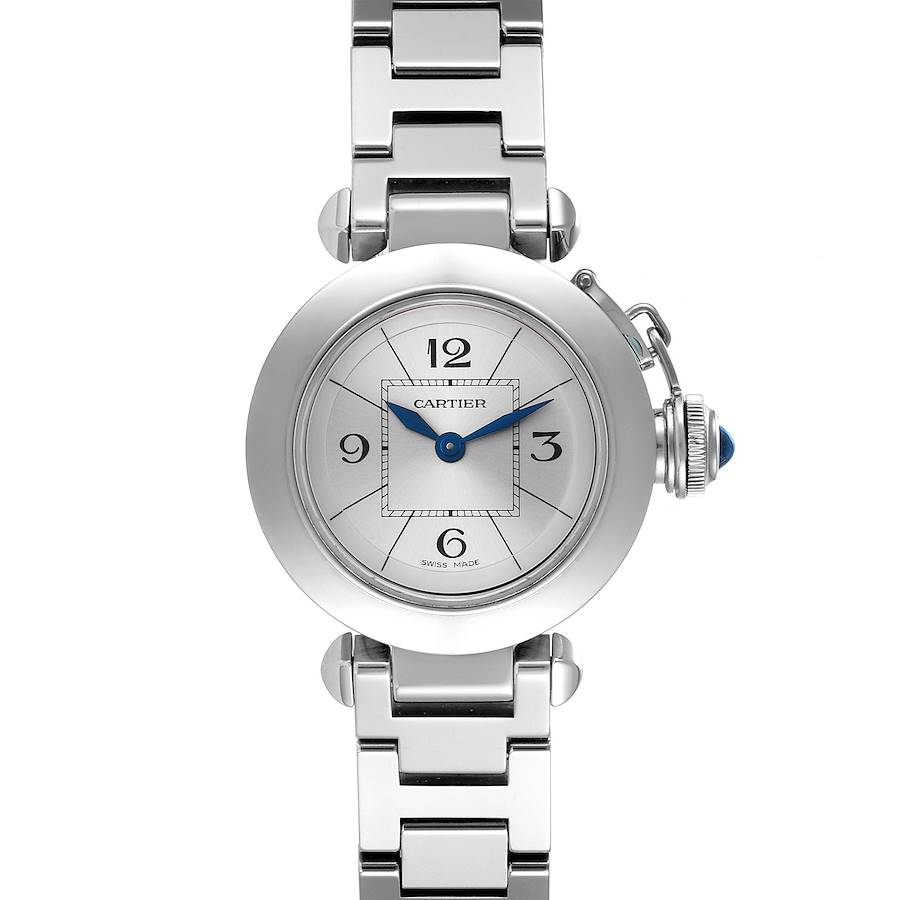 Cartier Miss Pasha Silver Dial Steel Ladies Watch W3140007 SwissWatchExpo