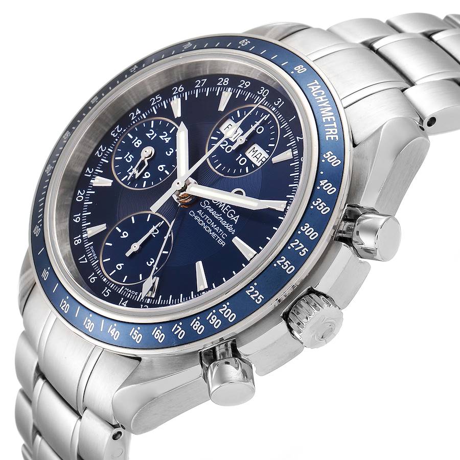 omega speedmaster day date blue