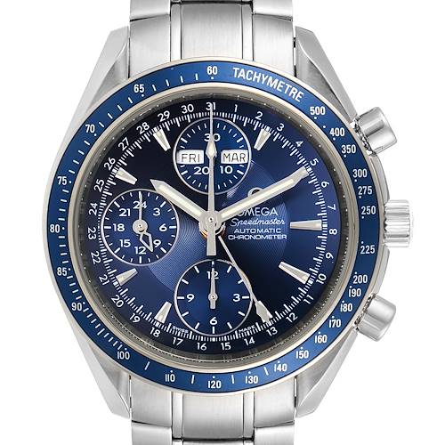 Photo of Omega Speedmaster Day Date Blue Dial Chronograph Watch 3222.80.00
