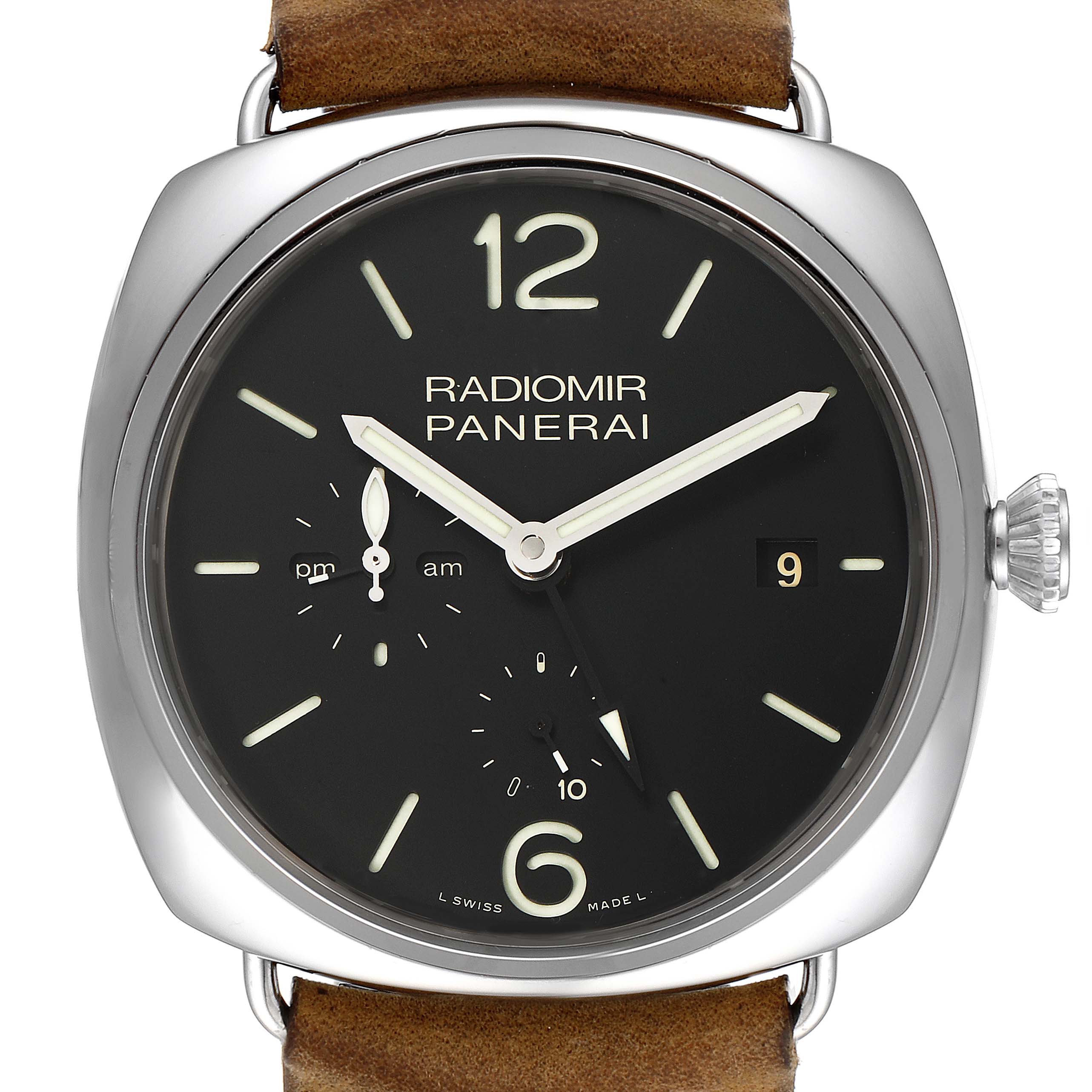 Panerai Radiomir Acciaio 47mm 10 Days GMT Steel Mens Watch