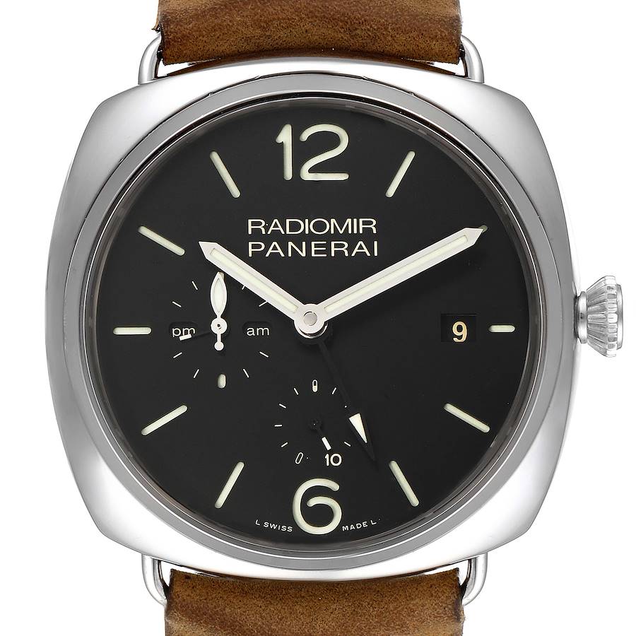 Panerai Radiomir Acciaio 47mm 10 Days GMT Steel Watch PAM00323 Box Papers SwissWatchExpo