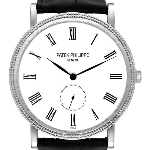 Photo of Patek Philippe Calatrava 18k White Gold White Dial Mens Watch 5119 Papers