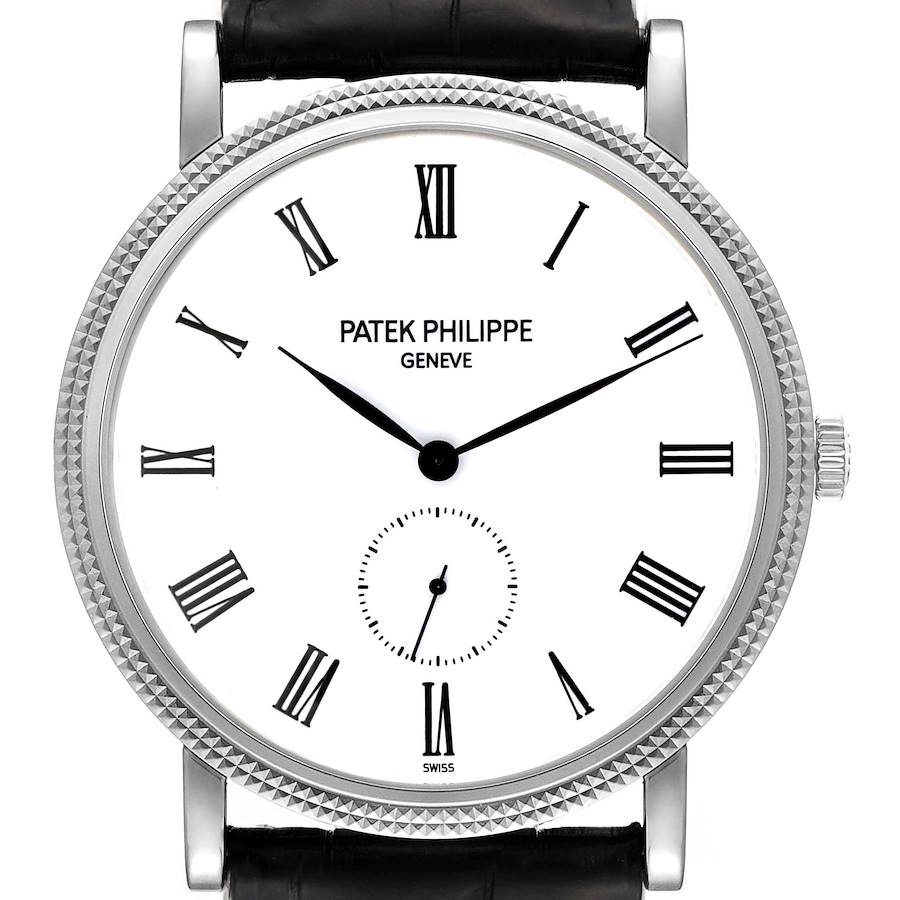 Patek Philippe Calatrava 18k White Gold White Dial Mens Watch 5119 Papers SwissWatchExpo