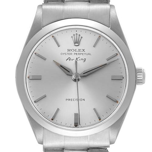 Photo of Rolex Air King Precision Stainless Steel Silver Dial Vintage Mens Watch 5500