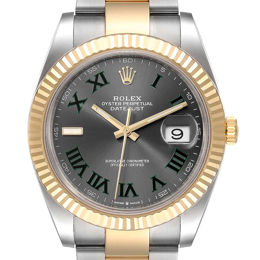Rolex Datejust 41 Steel Yellow Gold Wimbledon Dial Mens Watch 126333 ...
