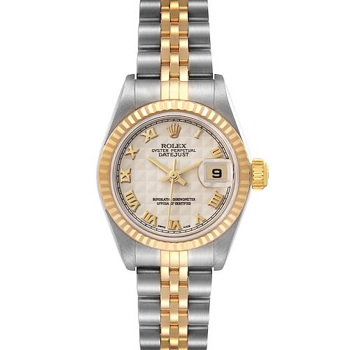 Photo of Rolex Datejust Steel Yellow Gold Ivory Pyramid Dial Ladies Watch 79173