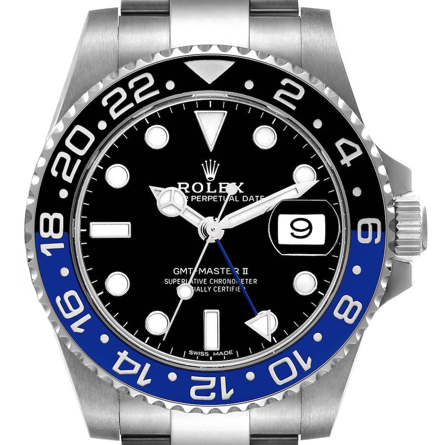 Rolex GMT Master II Batman Black Blue Bezel Steel Mens Watch 116710 Box Card SwissWatchExpo