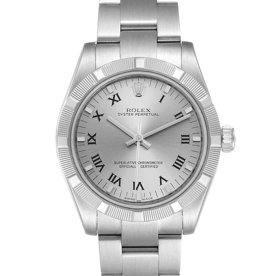 Rolex Midsize 31 Silver Rhodium Dial Steel Ladies Watch 177210 Box Card 2 LINKS ADDED  SwissWatchExpo