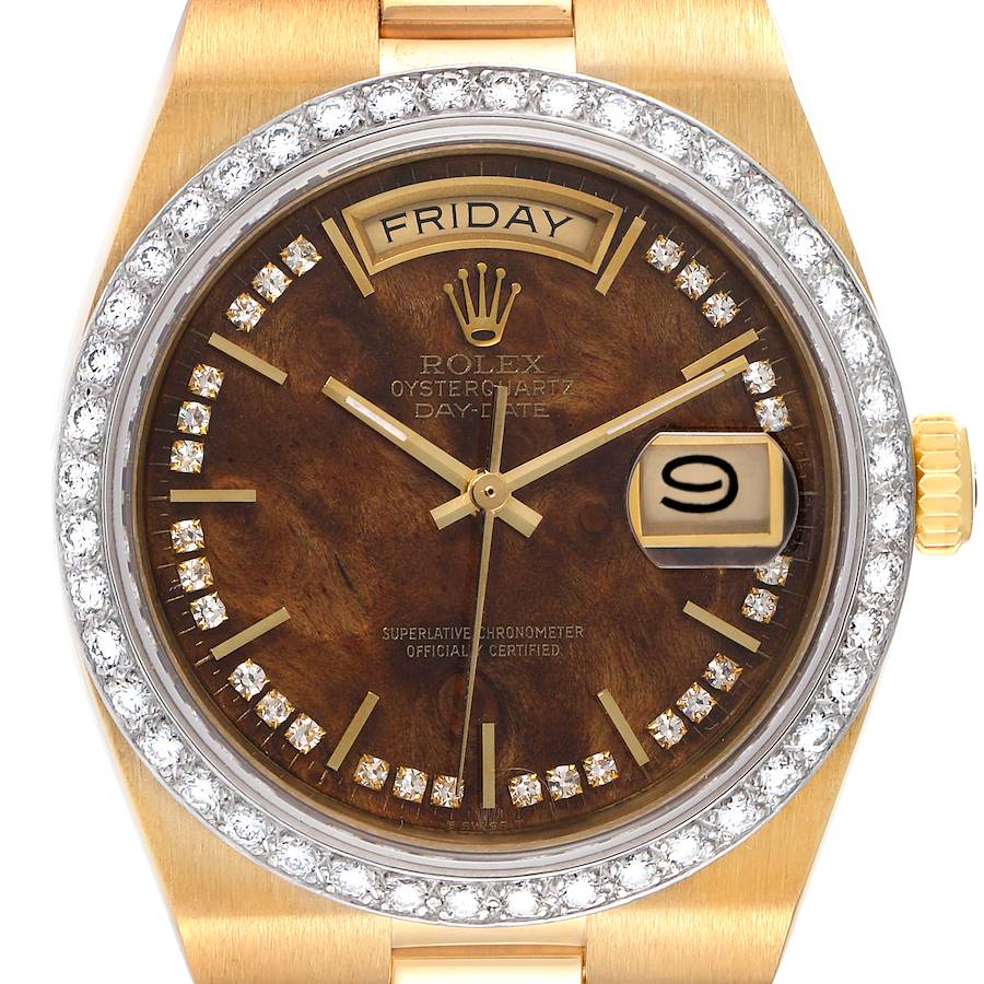 NOT FOR SALE Rolex Oysterquartz President Day-Date Yellow Gold Diamond Watch 19048 PARTIAL PAYMENT SwissWatchExpo