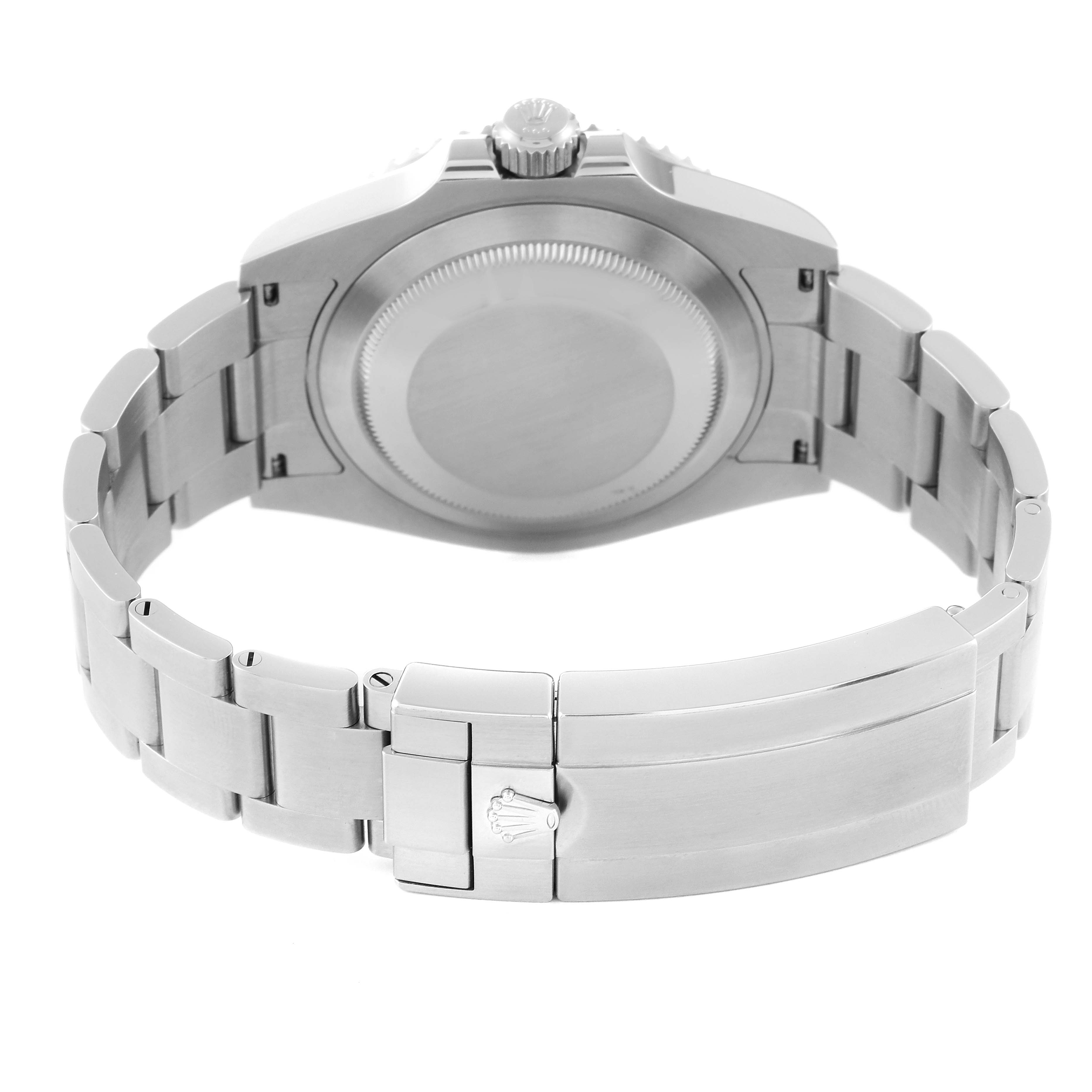 The image shows the back view of a Rolex Submariner 126610 Men
s Stainless Steel Black Dial 126610 Men
s Stainless Steel Black Dial watch, highlighting the case back, bracelet, and clasp.