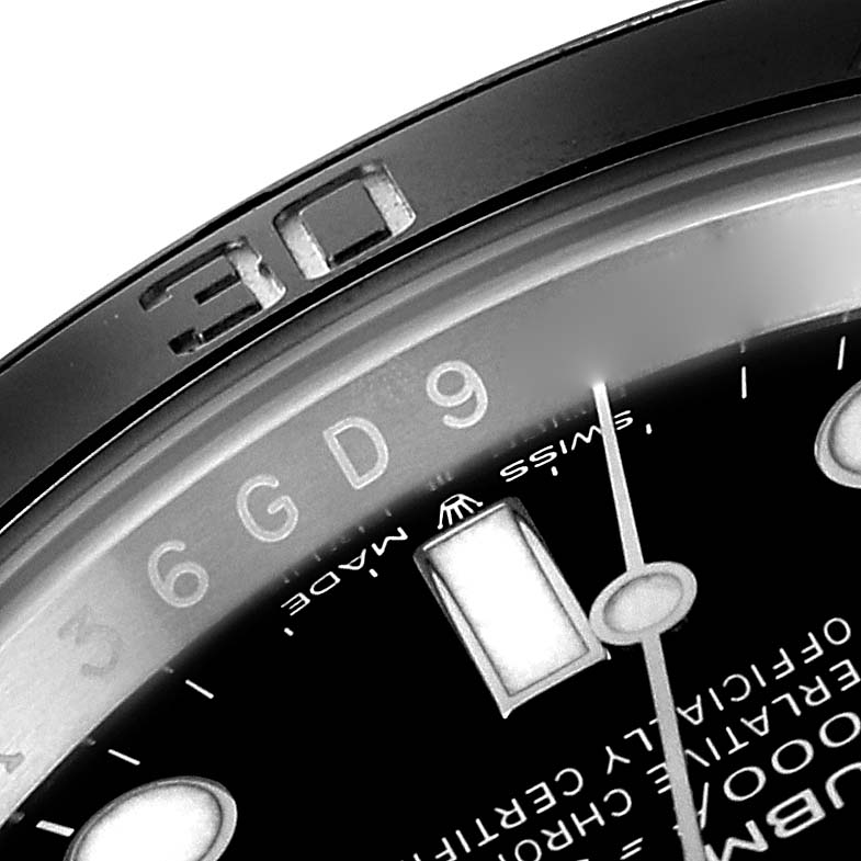 The image shows a close-up of the dial and bezel, focusing on the "30" minute mark of the Rolex Submariner 126610 Men
s Stainless Steel Black Dial 126610 Men
s Stainless Steel Black Dial.