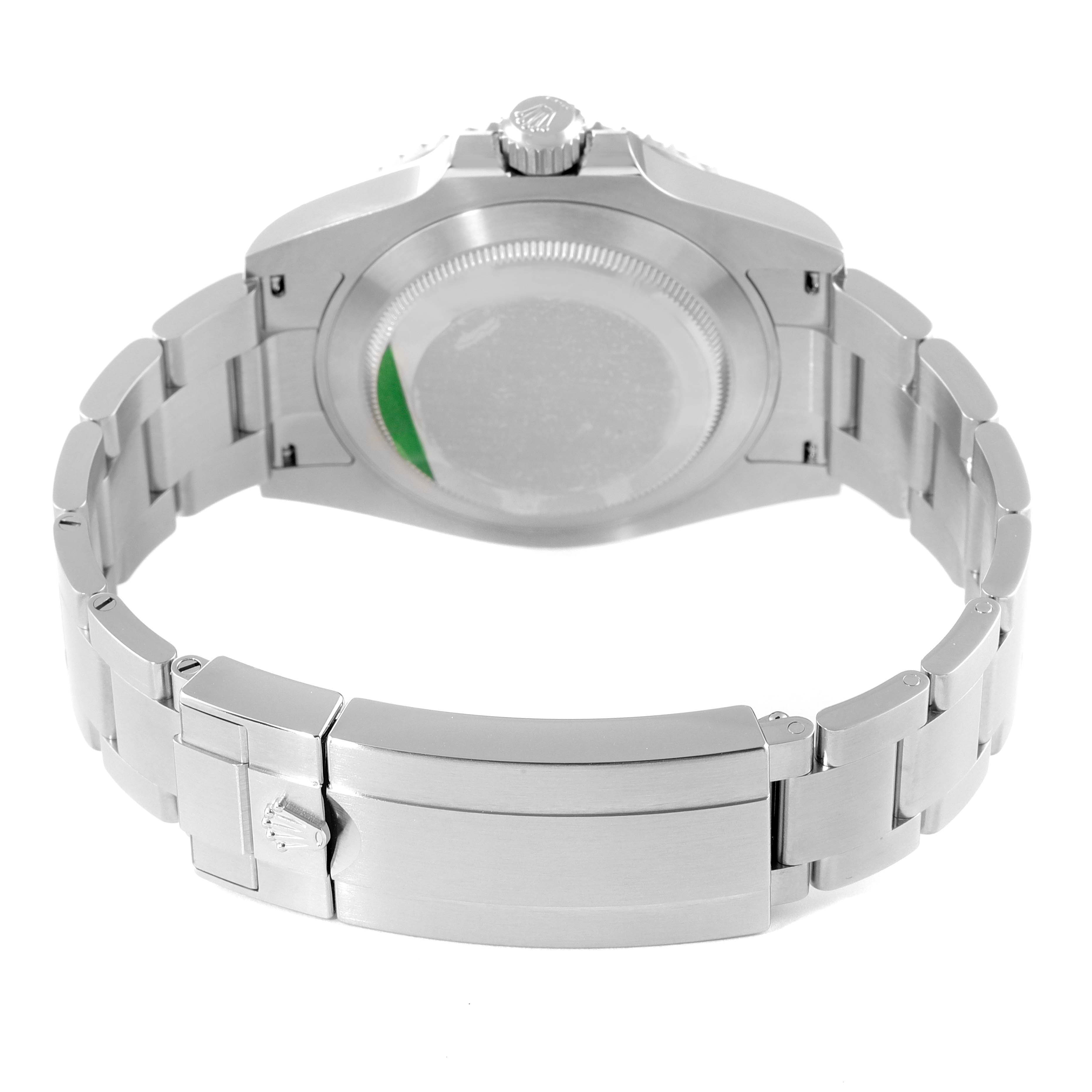 The image shows the back angle of a Rolex Submariner 126610 Men's Stainless Steel Black Dial 126610 Men's Stainless Steel Black Dial watch, featuring its case back, crown, and bracelet with the clasp.