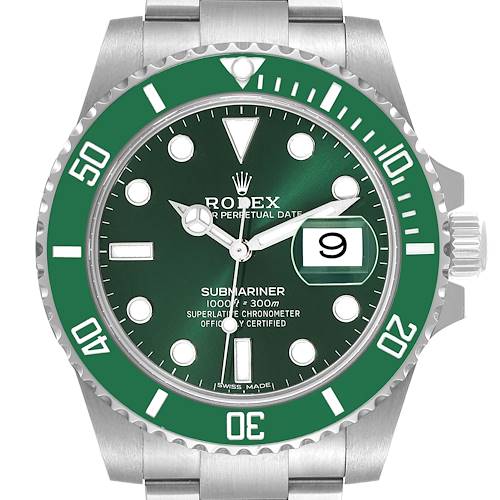 Photo of Rolex Submariner Hulk Green Dial Bezel Steel Mens Watch 116610LV Box Card
