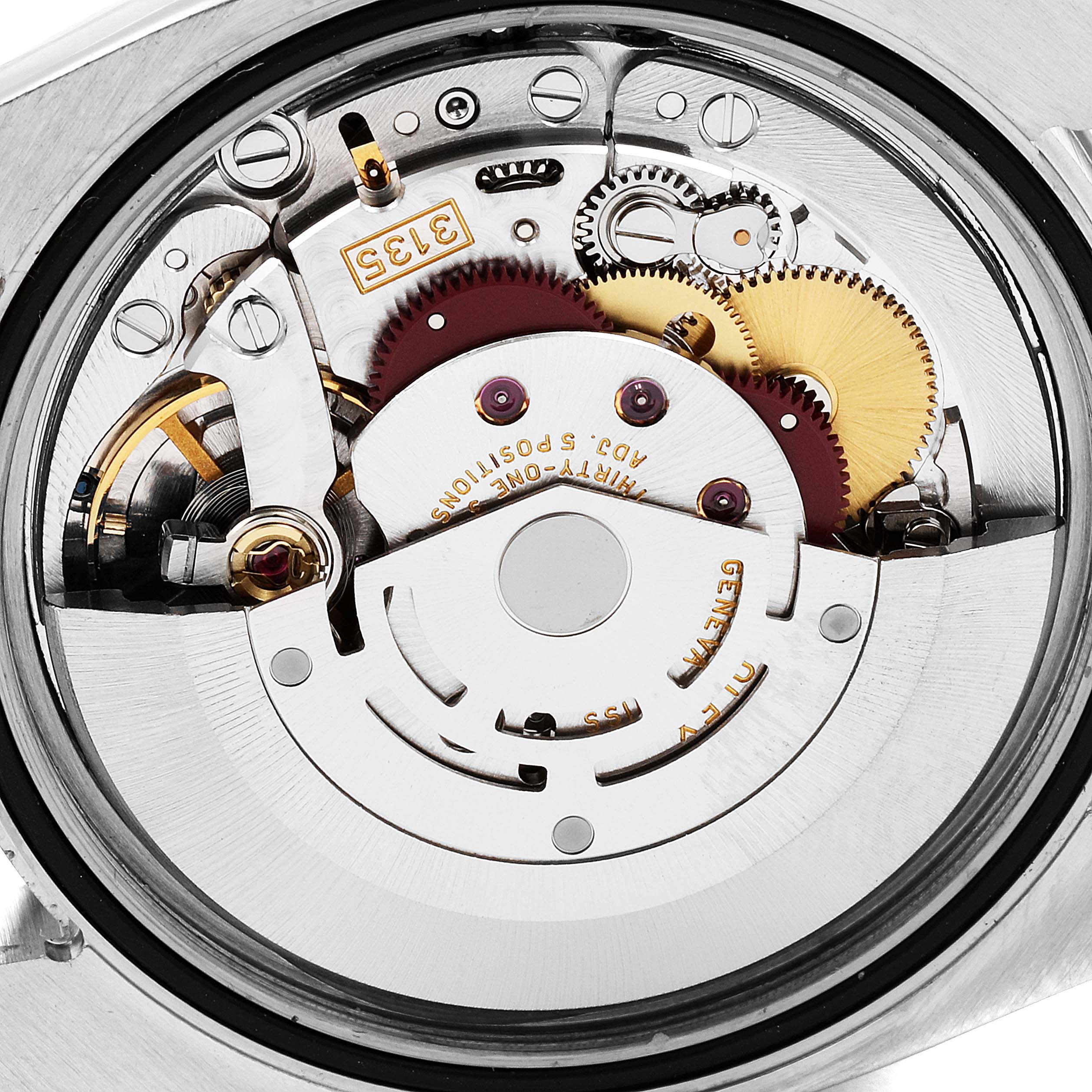 This image shows the internal mechanical movement of a Rolex Turn-o-Graph 116264 Men's Stainless Steel White Dial 116264 Men's Stainless Steel White Dial watch from the back.