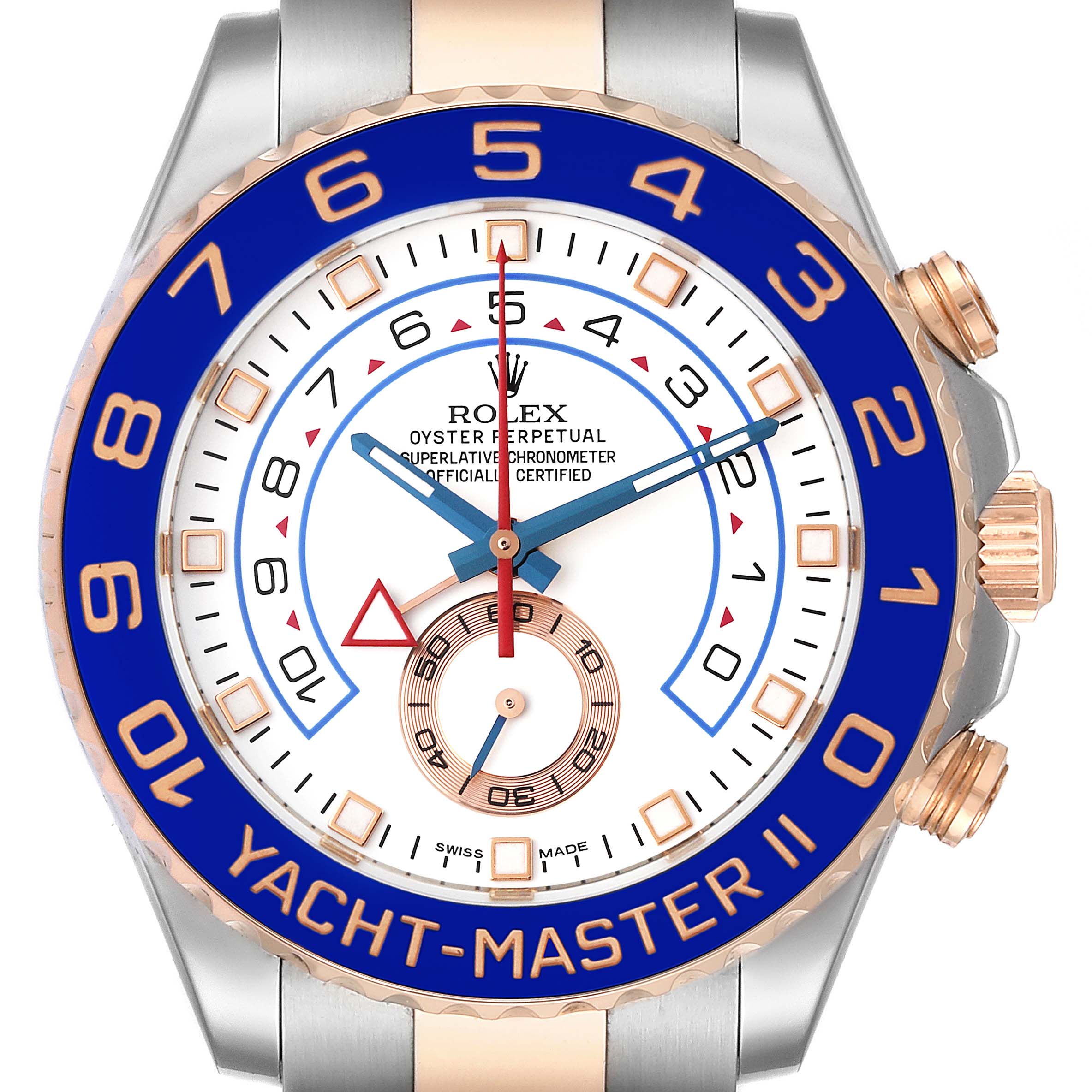 Rolex Yachtmaster II 44mm Steel Rose Gold Mens Watch 116681 SwissWatchExpo