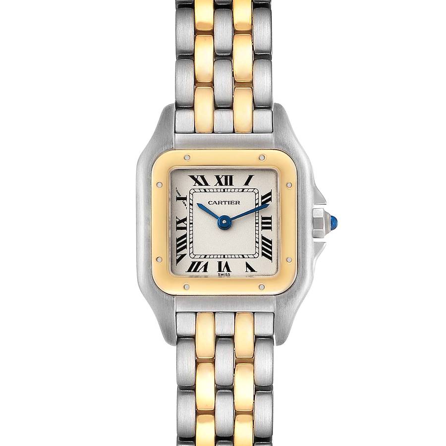 Cartier Panthere Steel Yellow Gold Two Row Ladies Watch W25029B6 Box Papers SwissWatchExpo