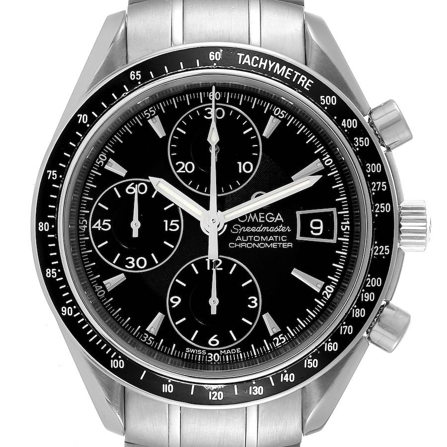 Omega Speedmaster Date Chronograph Black Dial Mens Watch 3210.50.00 SwissWatchExpo