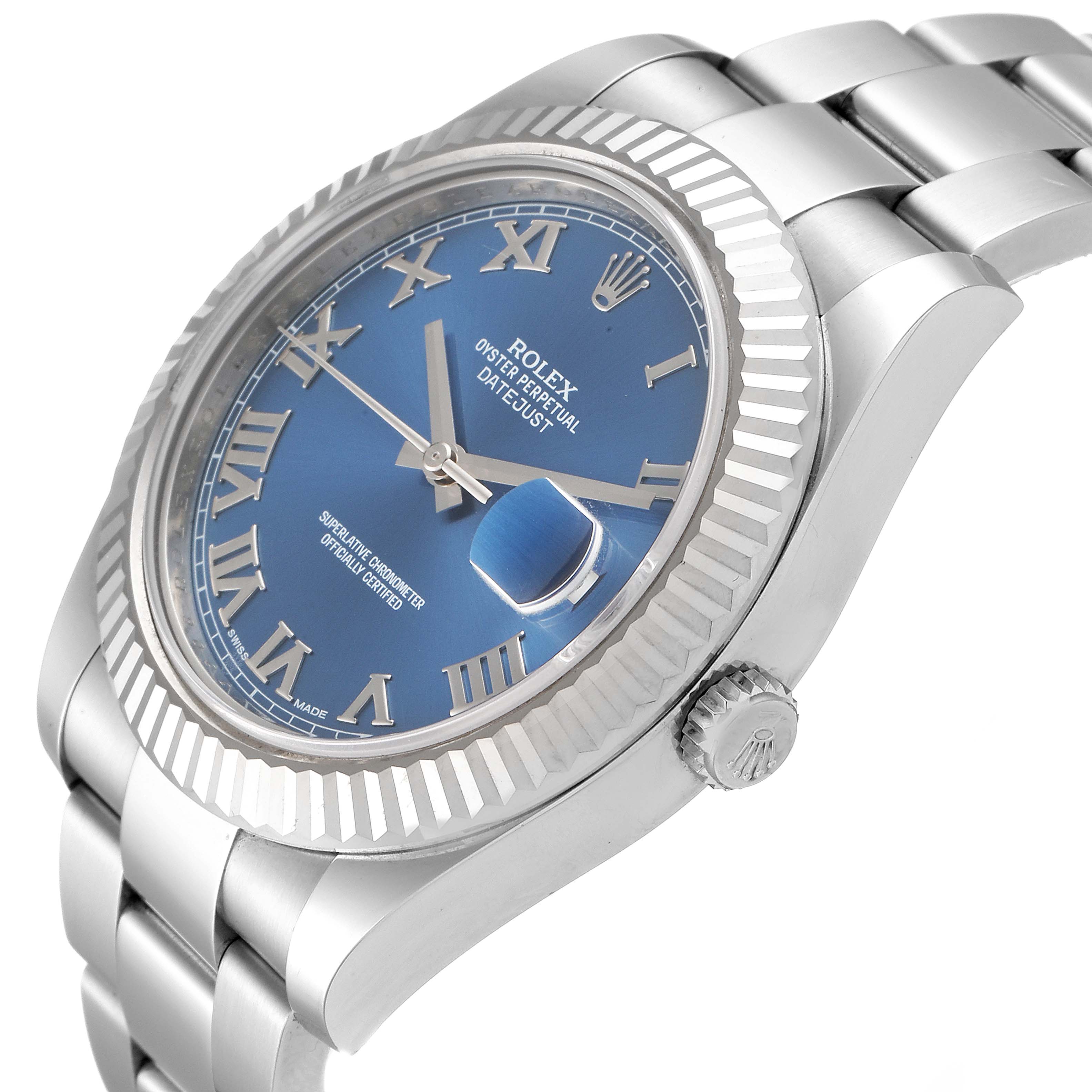 rolex datejust blue gold