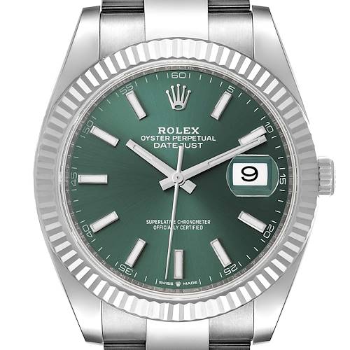 Photo of NOT FOR SALE Rolex Datejust 41 Steel White Gold Mint Green Dial Mens Watch 126334 Unworn PARTIAL PAYMENT