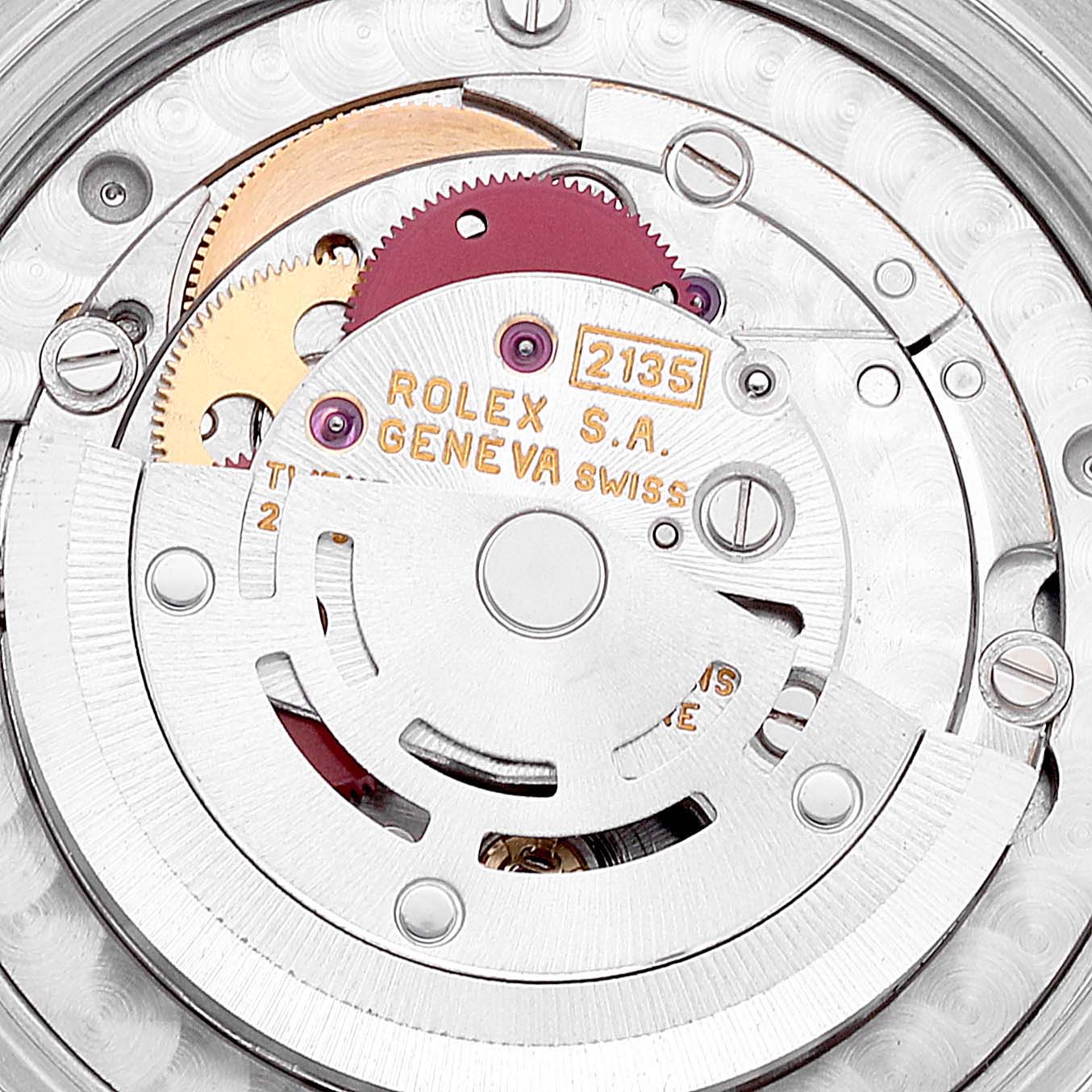 This image shows the inner mechanical movement of the Rolex Mid-Size 68273 Women
s Steel and Gold (two tone) White Dial 68273 Women
s Steel and Gold (two tone) White Dial model, viewed from the back.