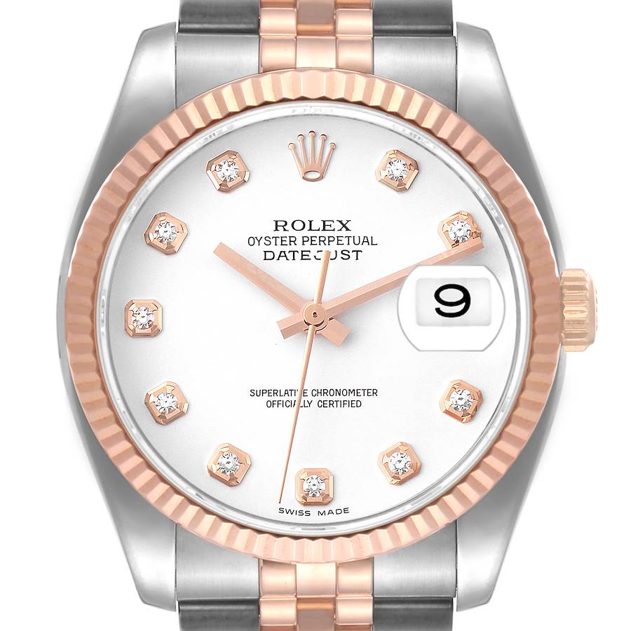 NOT FOR SALE Rolex Datejust Steel Rose Gold White Diamond Dial Mens Watch 116231 PARTIAL PAYMENT SwissWatchExpo