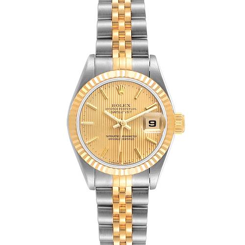Photo of Rolex Datejust Steel Yellow Gold Tapestry Dial Ladies Watch 69173