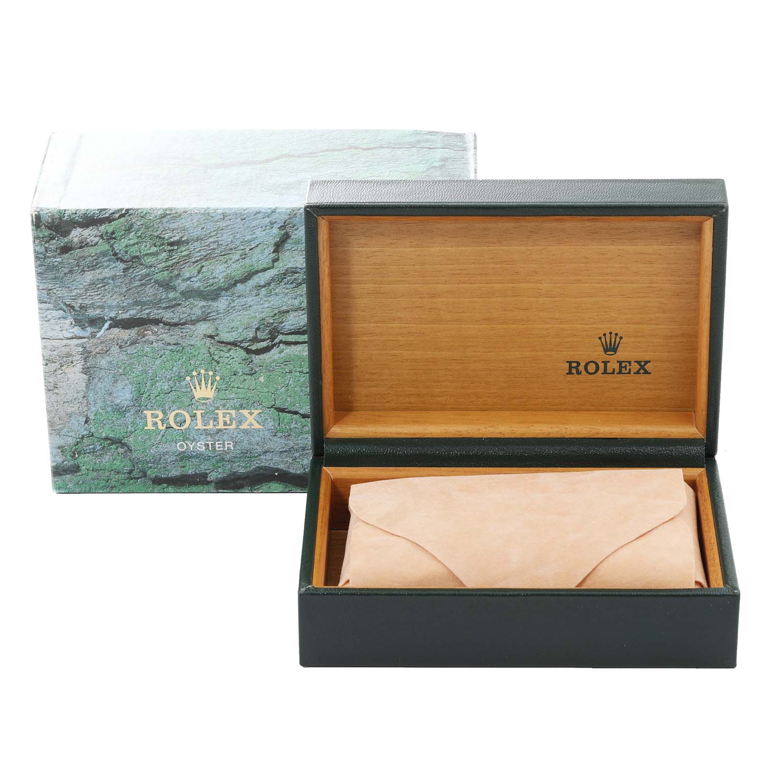 The image shows a Rolex Turn-o-Graph 16264 Men's Stainless Steel Blue Dial 16264 Men's Stainless Steel Blue Dial watch box and an inner wooden case, with the Rolex logo and "Oyster" branding visible.