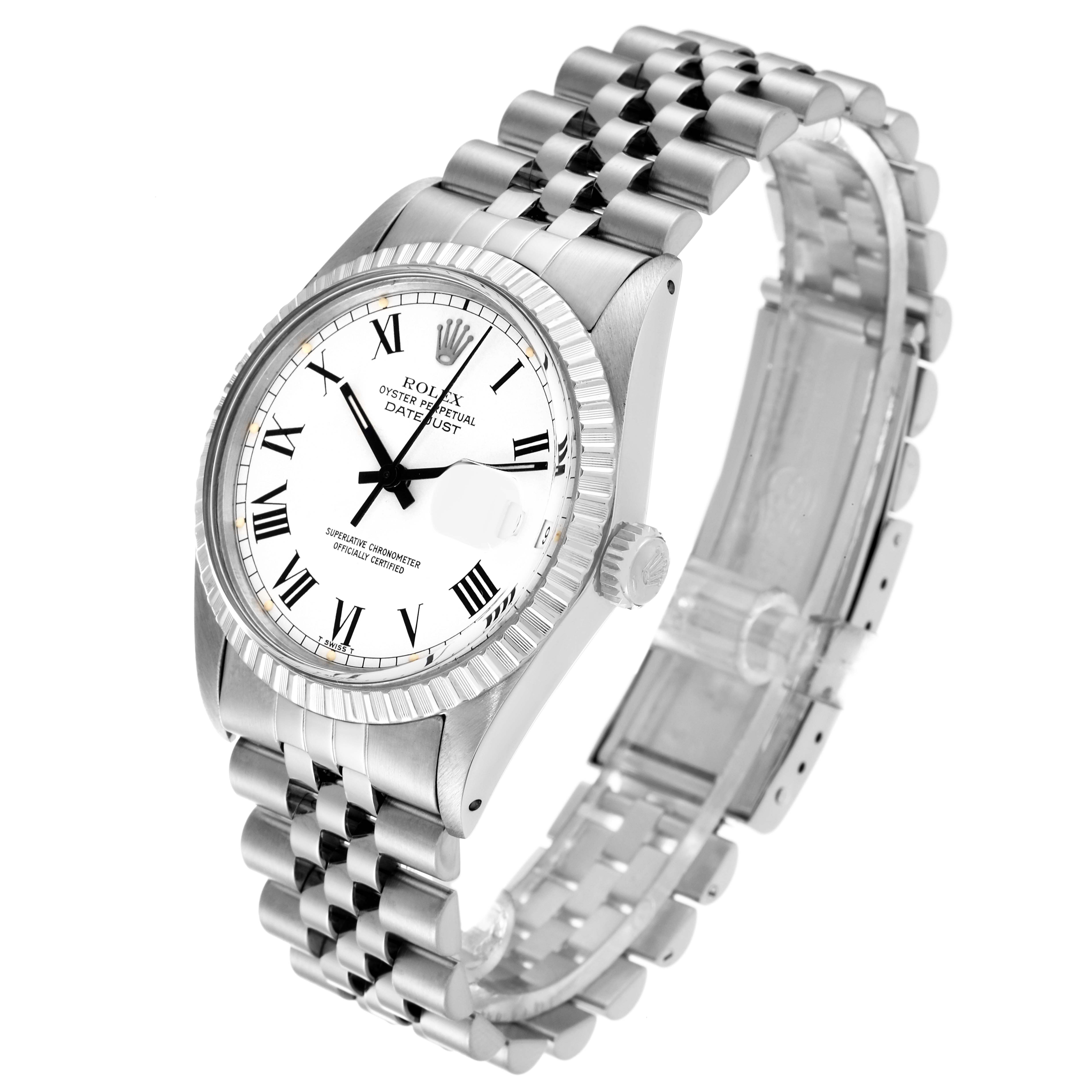 The Rolex Vintage Collection 16030 Men's Stainless Steel White Dial 16030 Men's Stainless Steel White Dial watch is shown at a three-quarter angle, displaying the face, bezel, and bracelet.