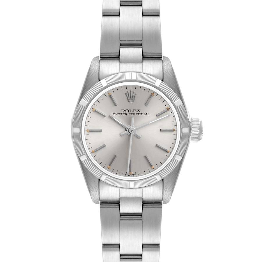 Rolex Oyster Perpetual Silver Dial Oyster Bracelet Ladies Watch 67230 SwissWatchExpo