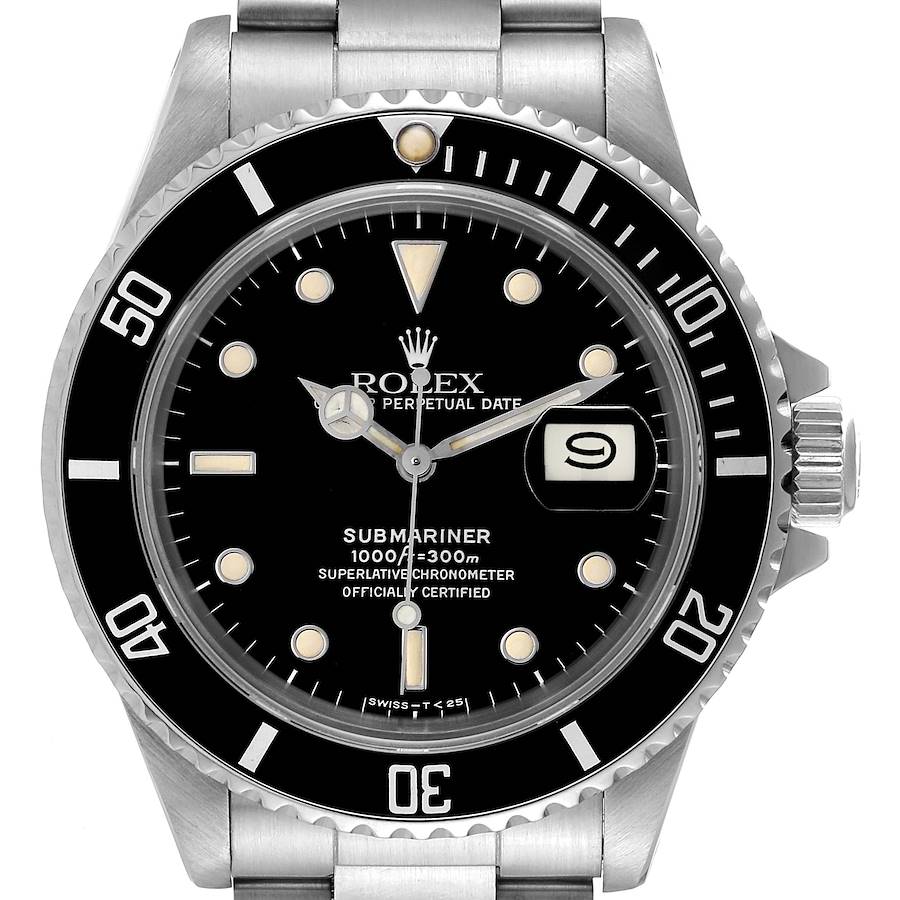 Rolex Submariner Black Dial Steel Vintage Mens Watch 168000 Box Papers SwissWatchExpo