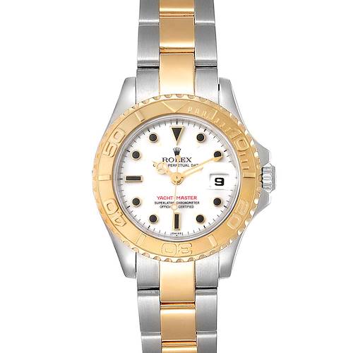 Photo of Rolex Yachtmaster 29mm White Dial Steel Yellow Gold Ladies Watch 69623