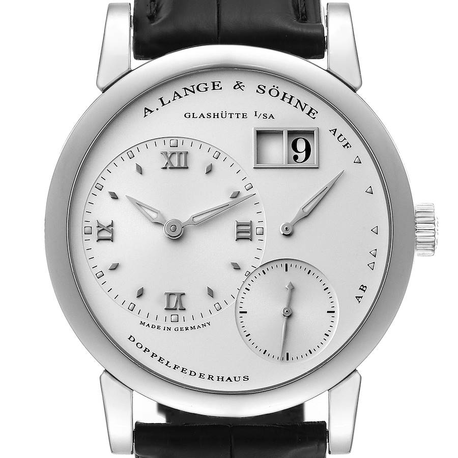 A. Lange and Sohne Lange 1 White Gold Silver Dial Mens Watch 101.039 SwissWatchExpo