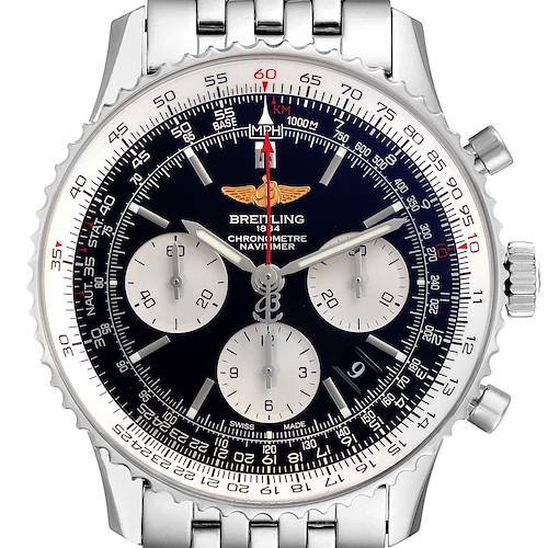 Photo of Breitling Navitimer 01 Black Dial Steel Mens Watch AB0120 Papers