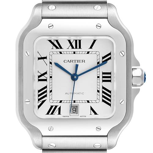 Photo of NOT FOR SALE Cartier Santos Silver Dial Large Steel Mens Watch WSSA0018 Box Card PARTIAL PAYMENT