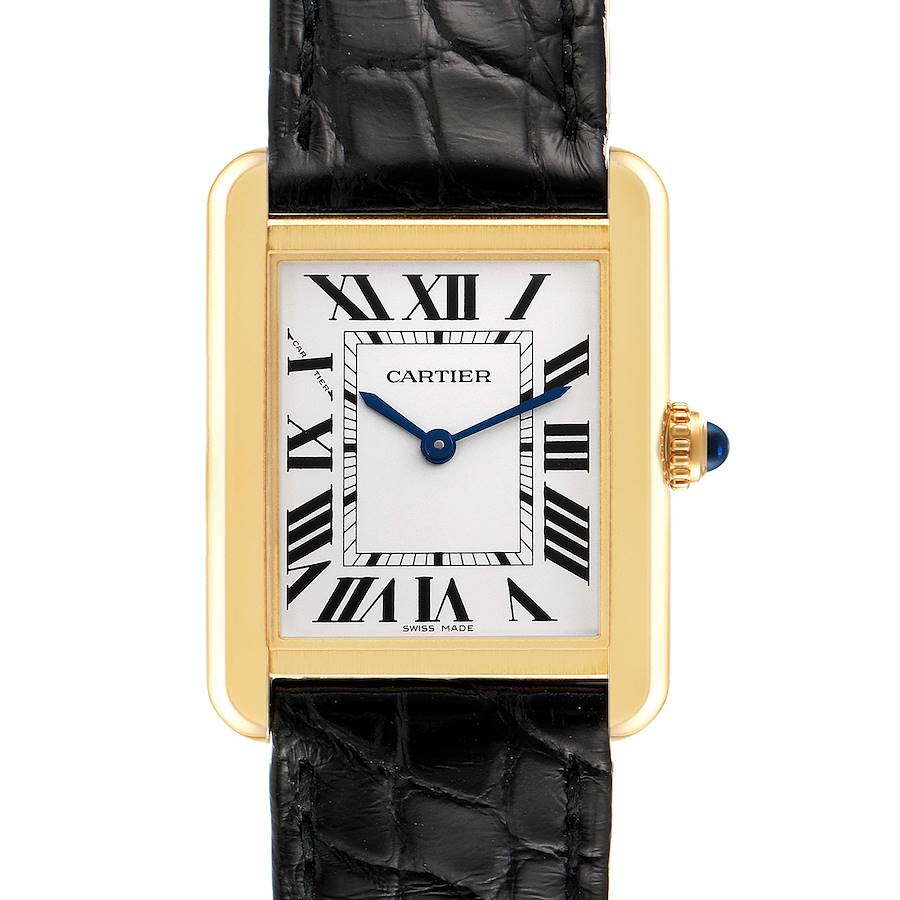 Cartier Tank Solo Yellow Gold Steel Silver Dial Ladies Watch W5200002 Box Card SwissWatchExpo
