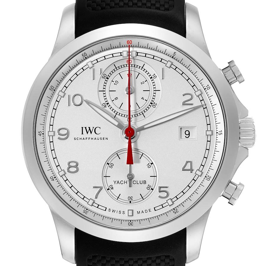 IWC Portuguese Yacht Club Chronograph Steel Mens Watch IW390502 Box Card SwissWatchExpo