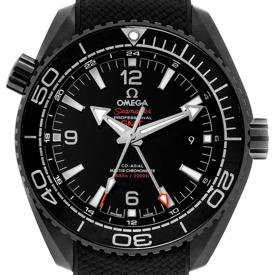 Omega Planet Ocean Deep Black Ceramic GMT Watch 215.92.46.22.01.001 Box Card SwissWatchExpo