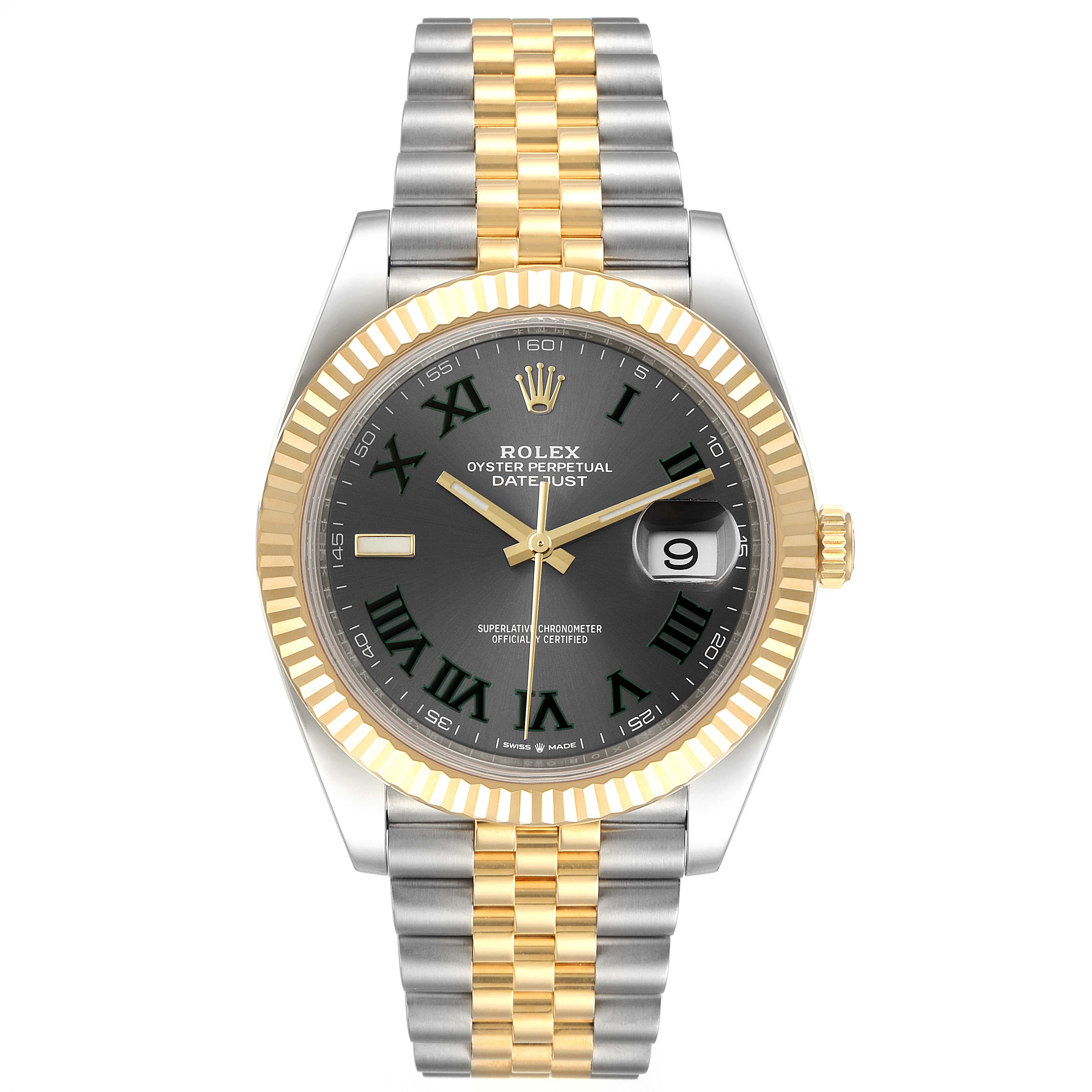 Rolex Datejust 41 Steel Yellow Gold Wimbledon Mens Watch 126333 Box ...