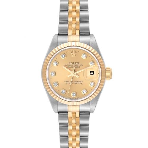 Photo of Rolex Datejust Diamond Dial Steel Yellow Gold Ladies Watch 69173