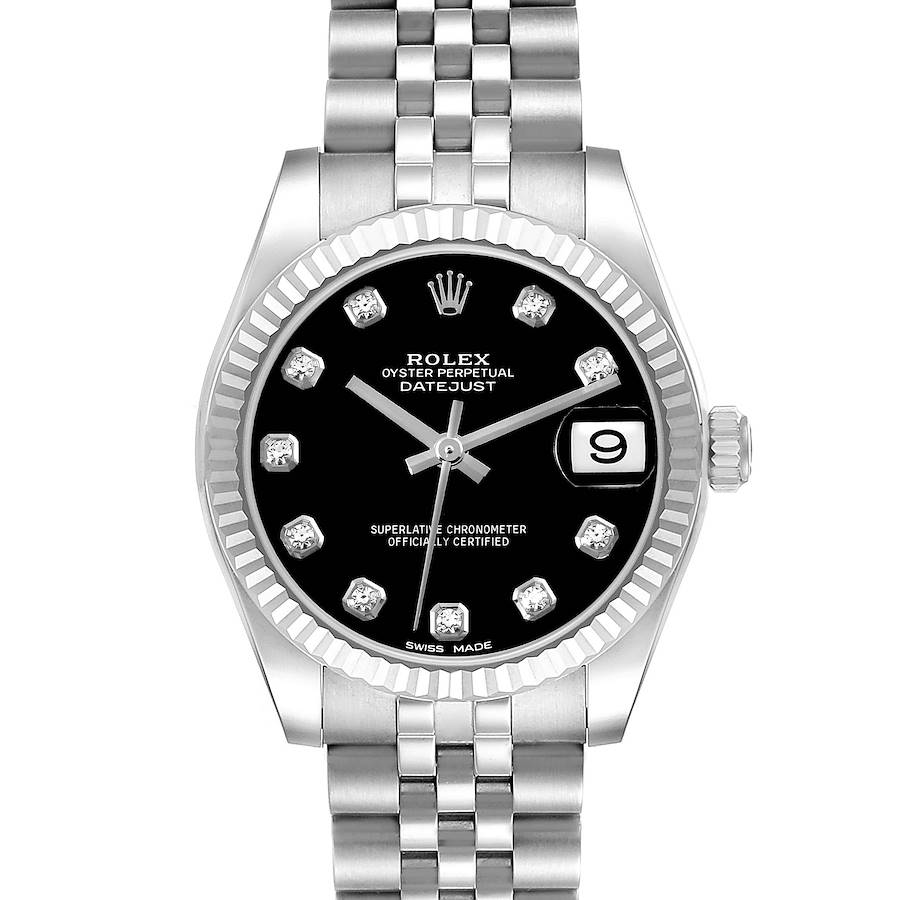 Rolex Datejust Midsize Steel White Gold Diamond Dial Ladies Watch 178274 Box Card SwissWatchExpo