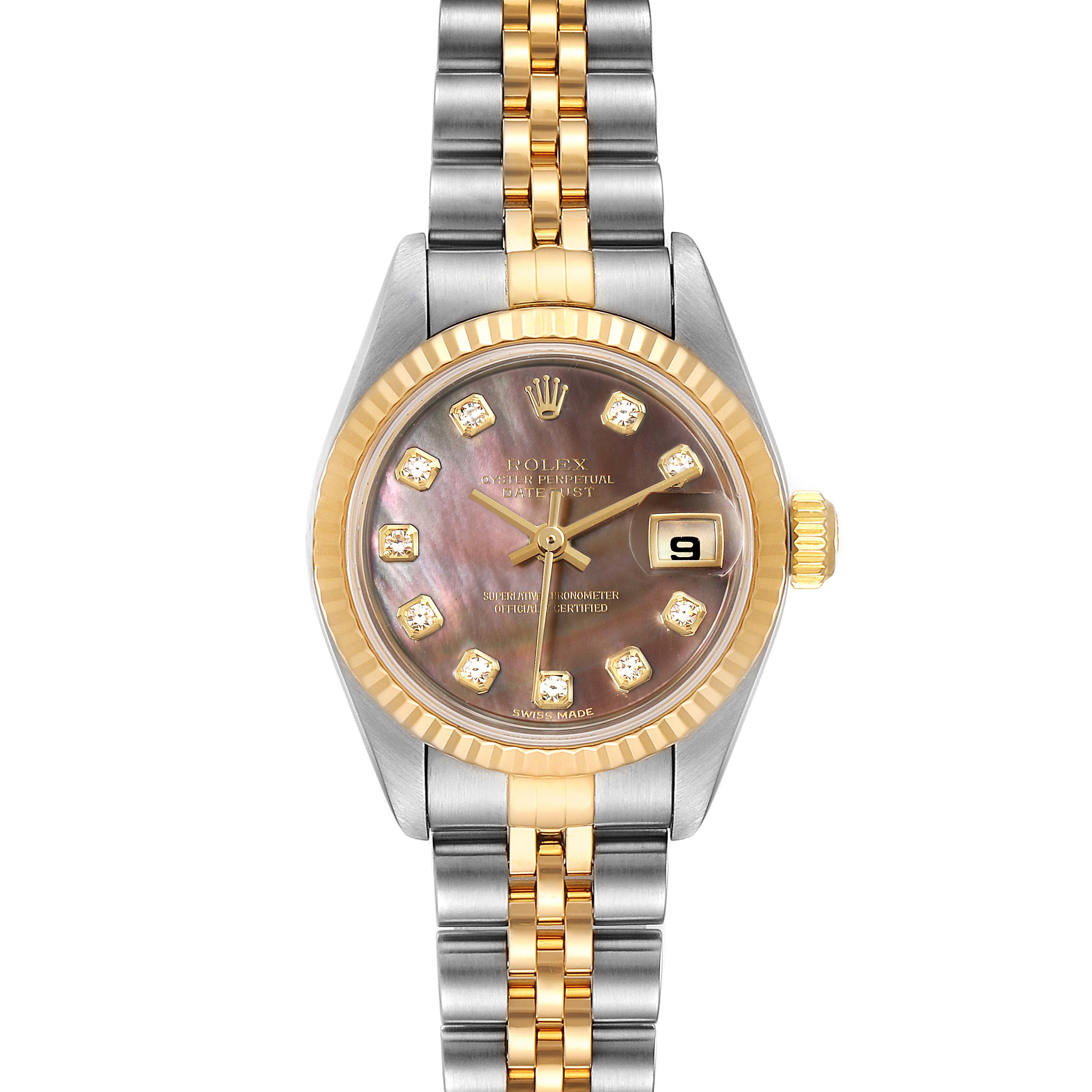 Rolex Datejust Steel Yellow Gold MOP Diamond Ladies Watch 79173 ...