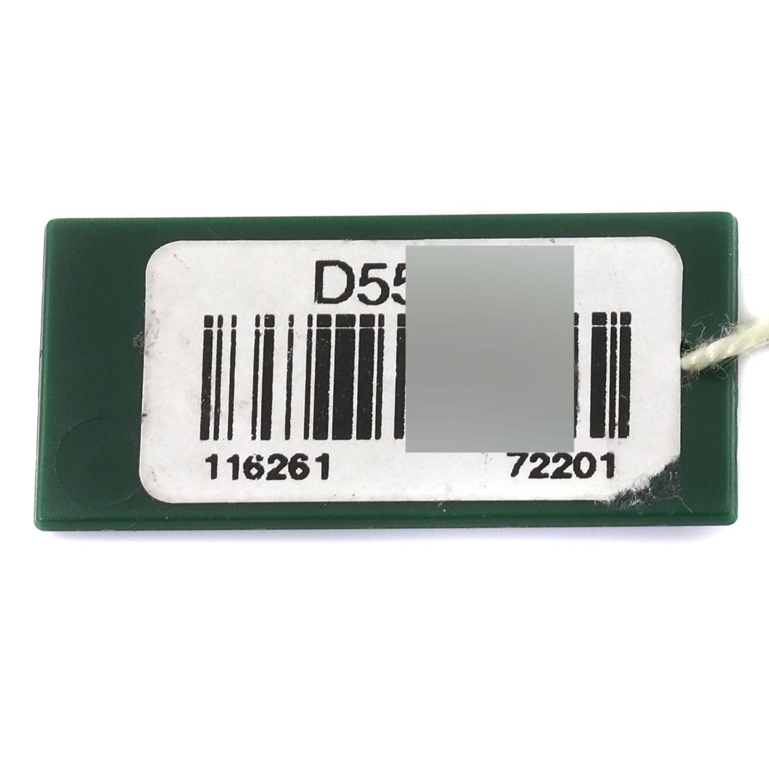 The image shows a tag or label for the Rolex Turn-o-Graph 116261 Men's Steel and Gold (two tone) Black Dial 116261 Men's Steel and Gold (two tone) Black Dial model from a top-down angle.