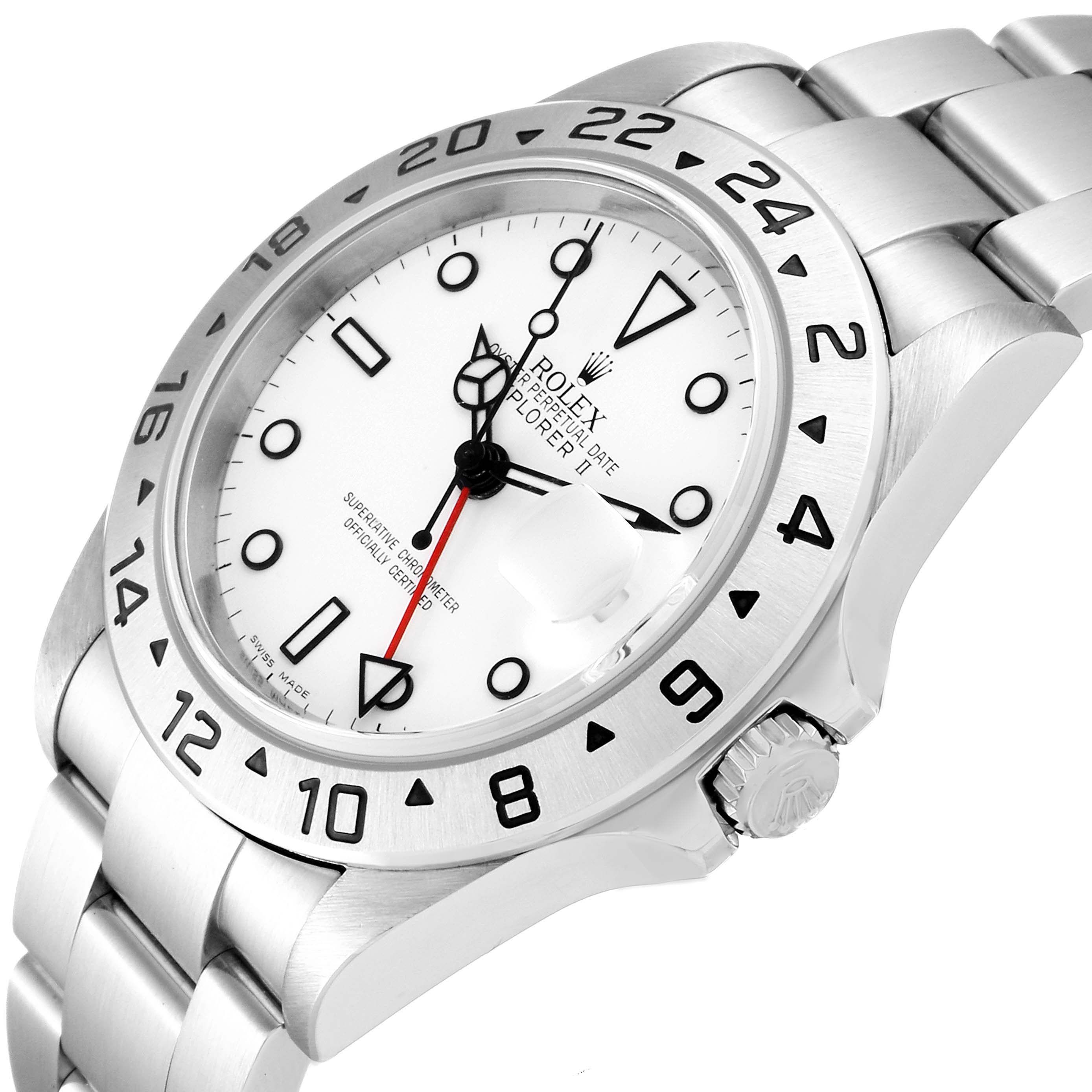 This image shows a close-up angled view of the Rolex Explorer 16570 Men's Stainless Steel White Dial 16570 Men's Stainless Steel White Dial watch, highlighting the bezel, dial, crown, and bracelet.