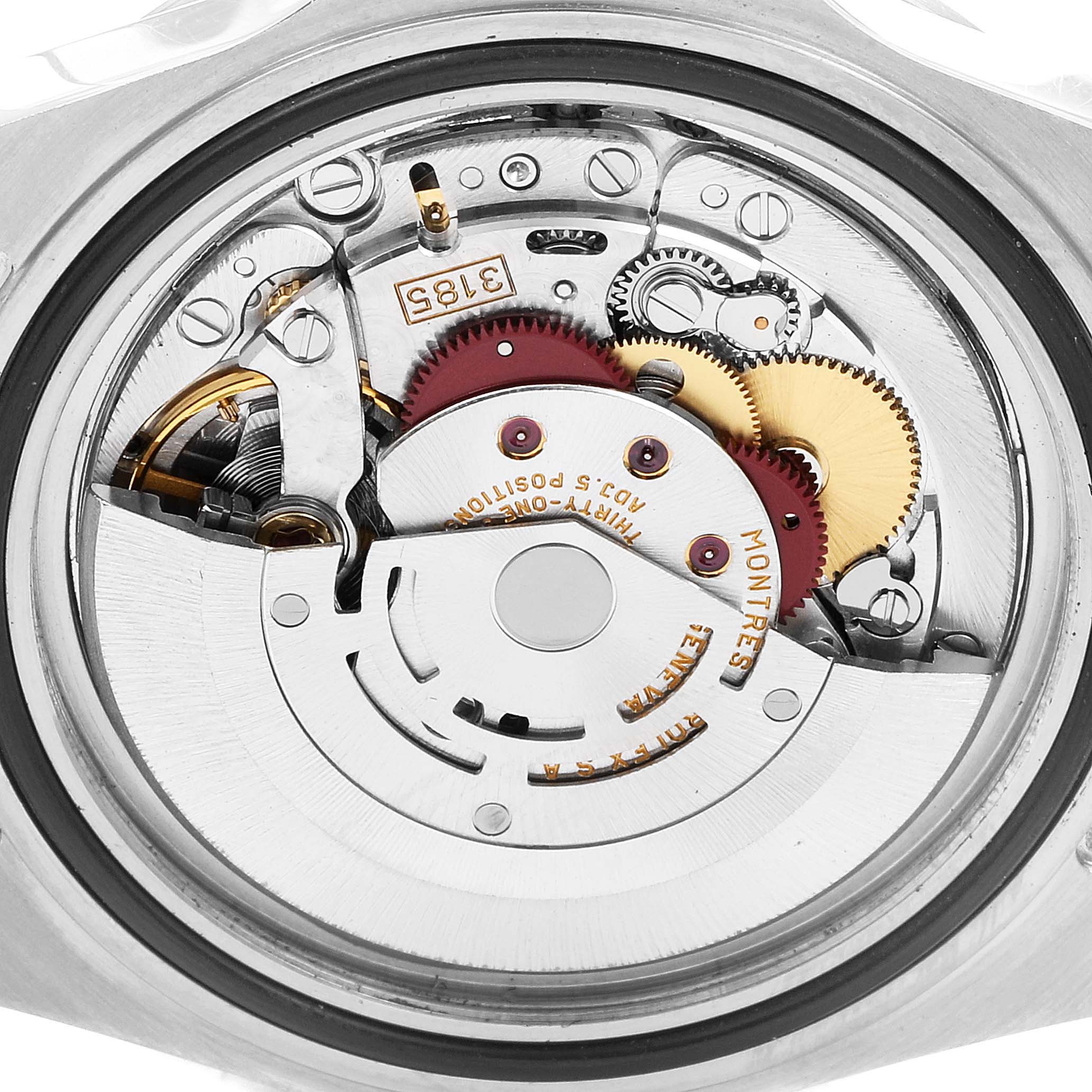 This image shows the movement and internal mechanisms of the Rolex Explorer 16570 Men's Stainless Steel White Dial 16570 Men's Stainless Steel White Dial watch viewed from the back.