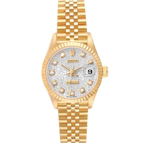 Photo of Rolex President Datejust Silver Diamond Dial Yellow Gold Ladies Watch 79178